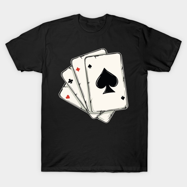 Blackjack Poker Texas Hold'em Gambling Cards Player T-Shirt by Luxara